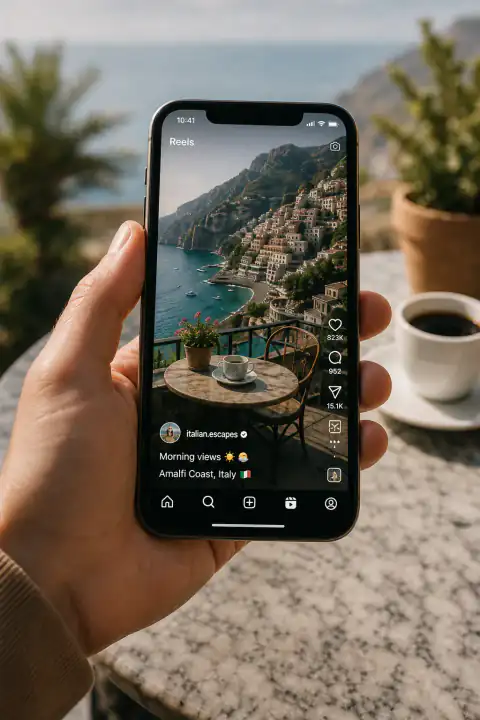 Instagram screenshot for finding a place from a reel